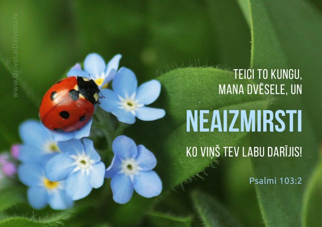 Bībeles panti, Psalmi, neaizmirsti, ko viņš tev labu darījis